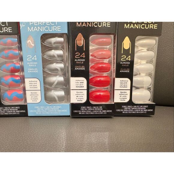 Sally Hansen 6 Sets of Perfect Manicure Press on Nails With Glue New - Picture 2 of 5